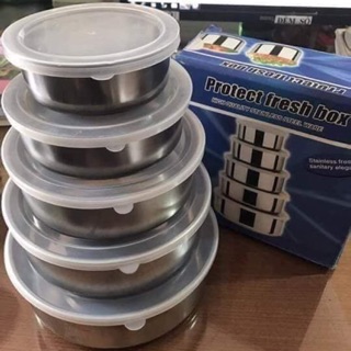 Freeship 99k TQ_Bộ 5 bát inox cao cấp có nắp đậy