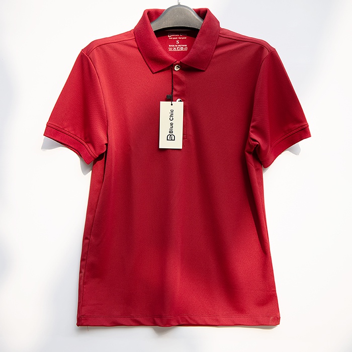 Áo Polo Nữ Màu Đỏ BLUECHIC Cổ Bẻ Chất Liệu Poly Cá Sấu Cao Cấp Trẻ Trung Chuẩn Form NF018