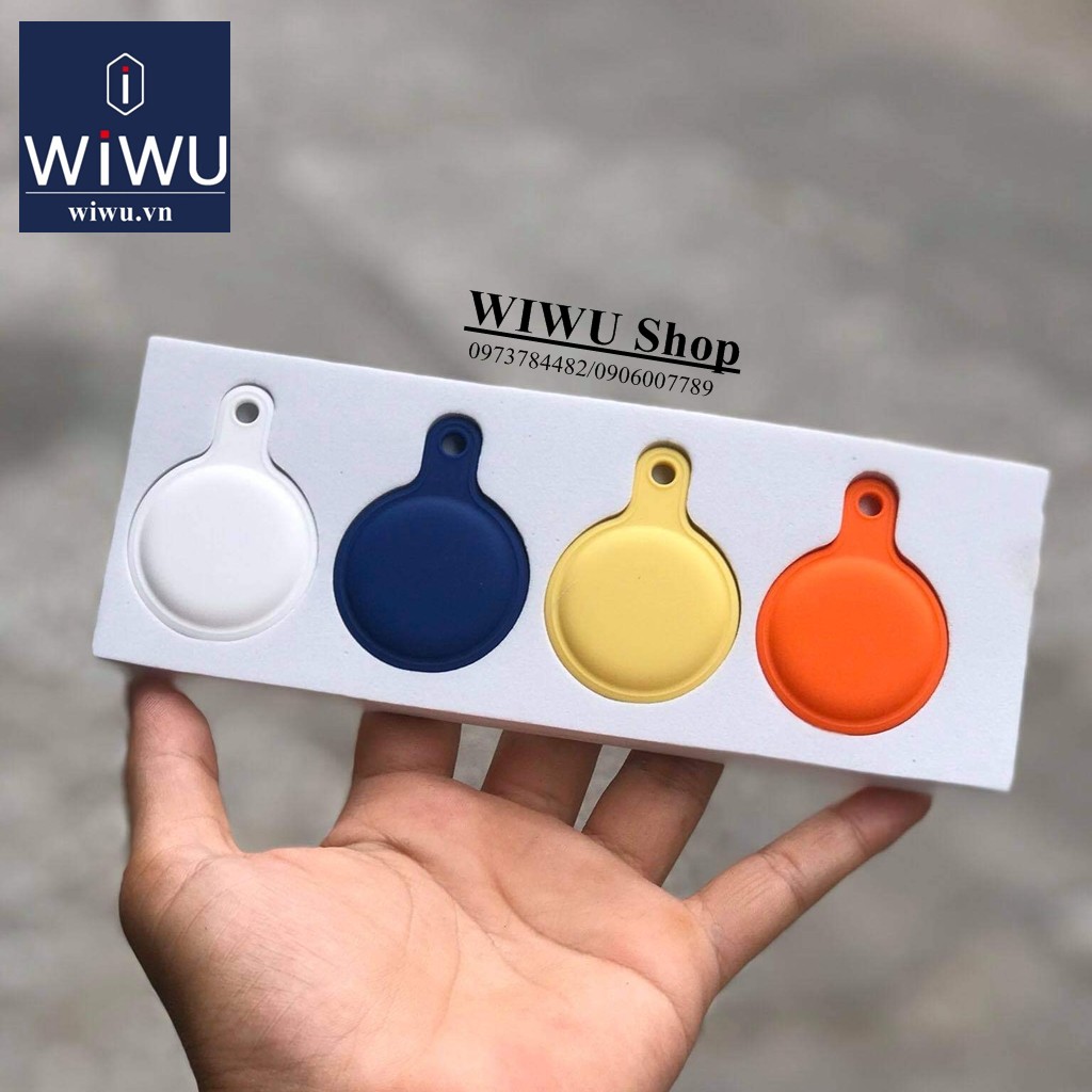 Combo 4 Ốp  silicone cho Apple AirTag thiết bị định vị . Móc treo bảo vệ Apple Airtag chính hãng WIWU