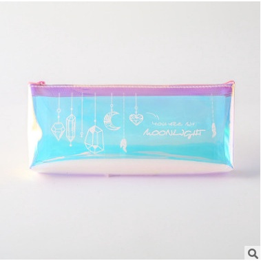 Hộp bút trong suốt ánh cầu vồng chuyển sắc Hologram độc lạ đựng bút, đồ dùng học tập