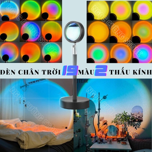 đèn led tiktok,đường chân trời sunset lamp 19 màu hót nhất, đèn hoàng hôn, chụp ảnh sống ảo quay video, decor rất đẹp