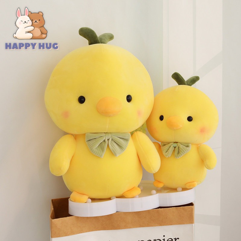 Gấu bông vịt vàng dễ thương size 25/35cm , lông nhung siêu mềm mượt, đồ chơi thú bông yêu thích của bé - Happy Hug