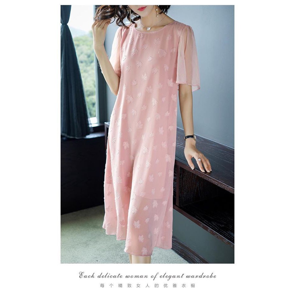 XL083 - Đầm suông tay cánh  tiên nữ chất chiffon cao cấp hàng nhập