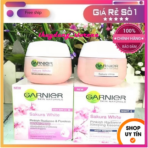 💥🎯FREE SHIP - HÀNG NỘI ĐỊA THÁI🔥👍 Kem Ngày hoặc Đêm Dưỡng Trắng Da Garnier Sakura White