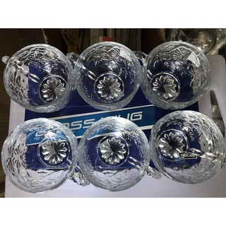 Bộ 6 ly thủy tinh có quai cầm hàng cao cấp 231HA-BMZB85