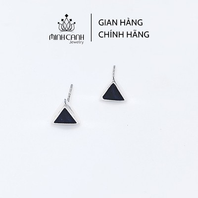 Bông Tai Bạc Tam Giác Đen - Minh Canh Jewelry