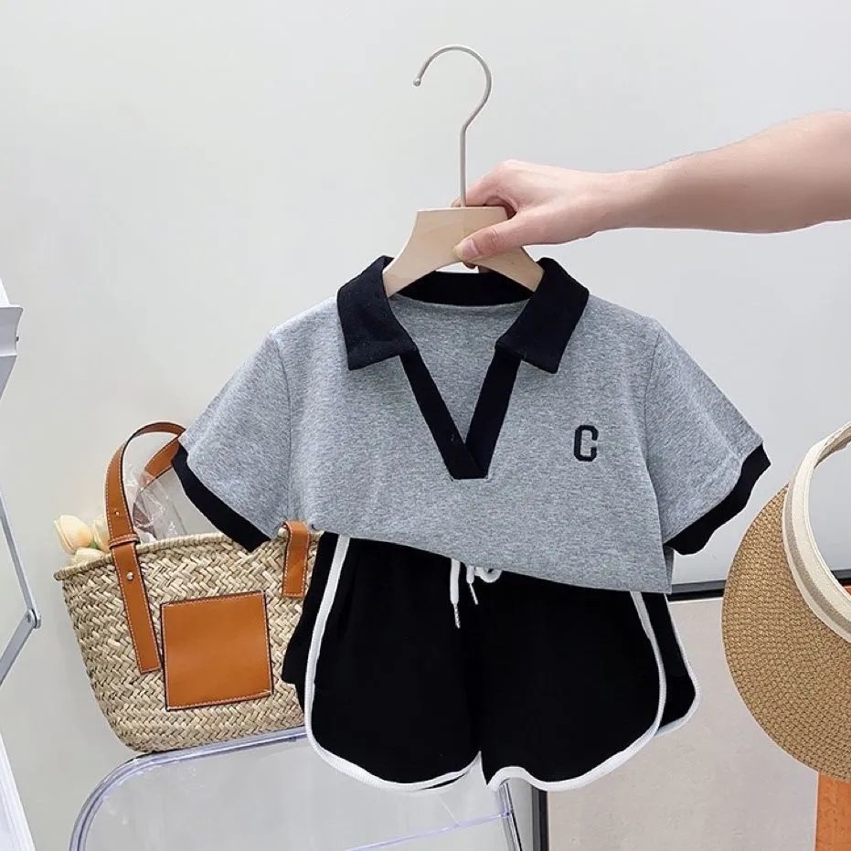 Bộ Áo polo Ngắn Tay + Quần short Thể Thao Mùa Hè Hàn Quốc 2022 Mới Cho Bé Gái