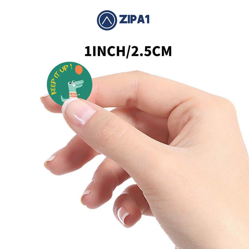 500 miếng dán sticker Năng lượng Tích cực - Hình con vật - 2.5x2.5cm / miếng - A7-115 - Zip A1