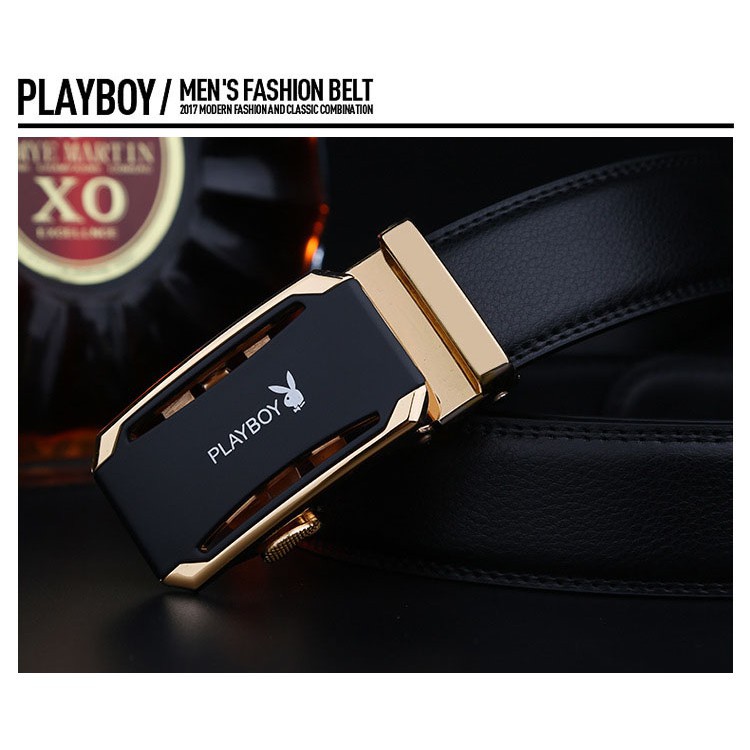 Thắt Lưng Da Nam Khóa Tự Động Cao Cấp Dây Nịt Nam Da Bò 100% Chính Hãng Play Boy Nam Tính GG-9K G