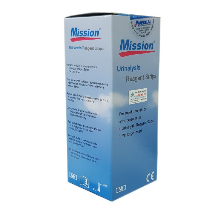 Que thử nước tiểu ACON Mission 3 thông số hộp 100 test