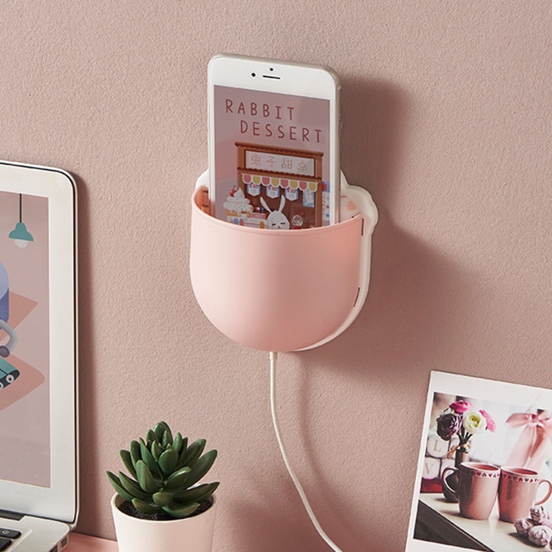 Giá Đỡ Bàn Chải Đánh Răng / Điện Thoại Gắn Tường Siêu Dính Họa Tiết Hoạt Hình