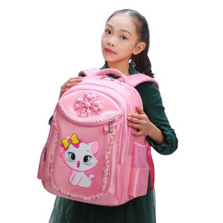 [2 SIZE] Cặp học sinh hello kitty màu hồng cho bé gái, Balo học sinh tiểu học, Nylon không thấm nước Túi đi học