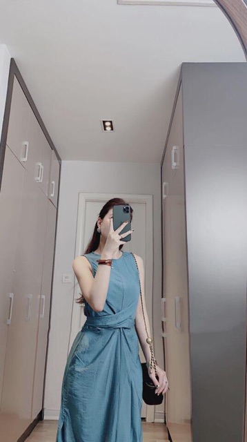 Váy suông sát nách nơ lưng