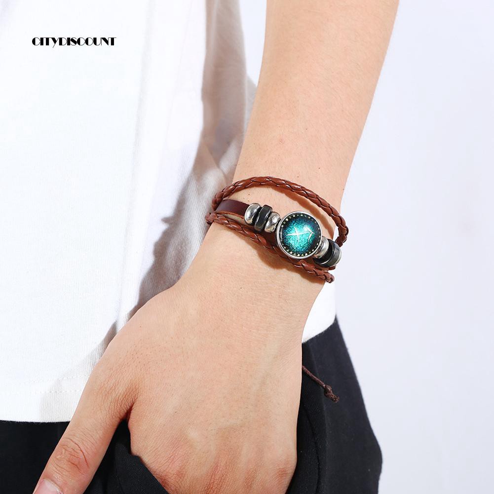 Vòng đeo tay nhiều dây mặt 12 cung hoàng đạo cổ điển | BigBuy360 - bigbuy360.vn