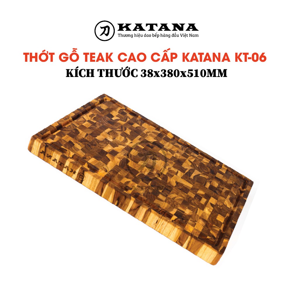 Thớt vuông KATANA gỗ Teak cao cấp cỡ lớn - KT06