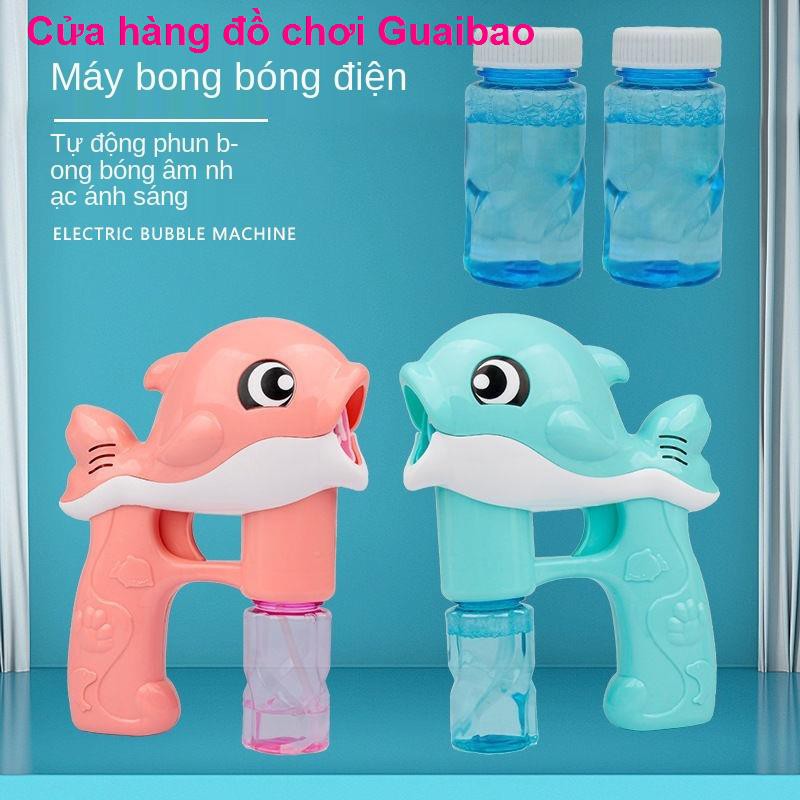 đồ chơiMáy bắn bong bóng cá heo hoạt hình dành cho trẻ em tập trung bổ sung chất lỏng cô gái thổi trái tim rung