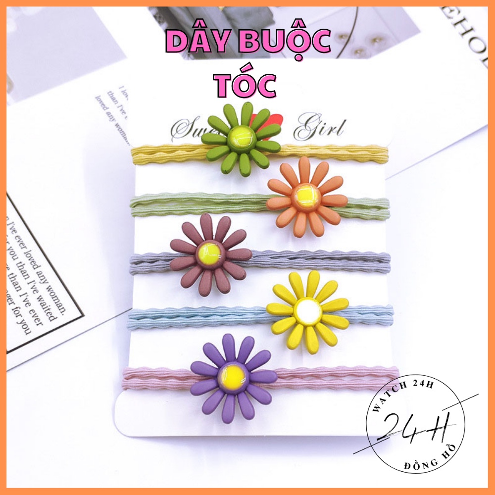 Dây buộc tóc, cột tóc hoa cúc phong cách Hàn Quốc siêu xinh cho các nàng