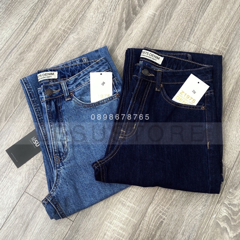 ẢNH TỰ CHỤP Quần Jeans ống suông trơn 100cm
