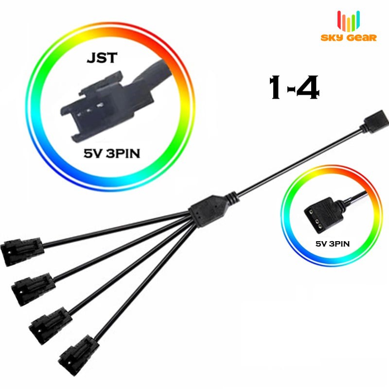 Dây cáp chuyển LED cổng 3Pin 5v ARGB sang 3Pin 5v Female