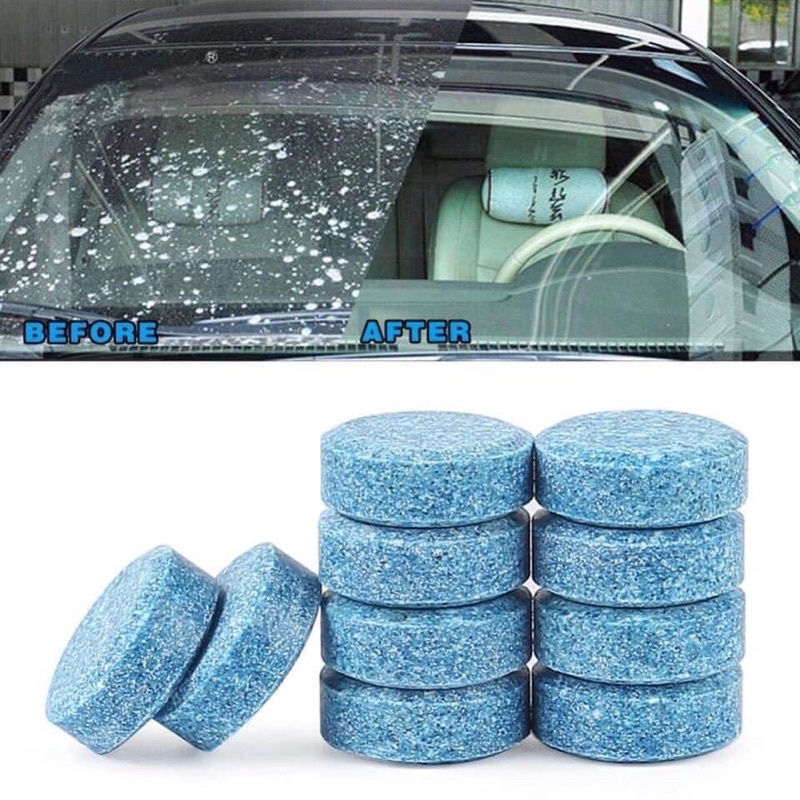 Viên sủi rửa kính xe ô tô, lau kính, chùi kính siêu sạch ô tô