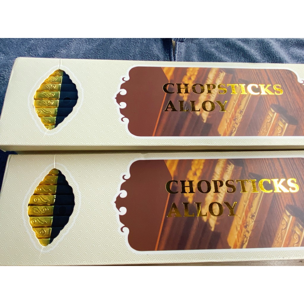 Đũa Mạ Vàng Hàn Quốc Chất Liệu Hợp Kim Cao Cấp- Hộp 10 đôi, hàng xịn giá tốt, hàng xịn giá tốt