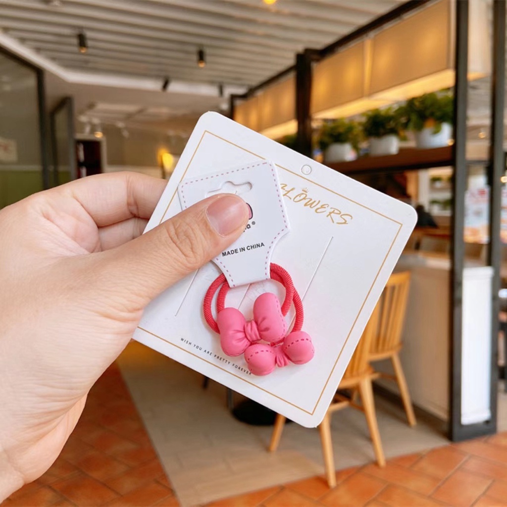 Dây Cột Tóc Cao Su Thắt Nơ Nhiều Màu Phong Cách Hàn Quốc Dễ Thương