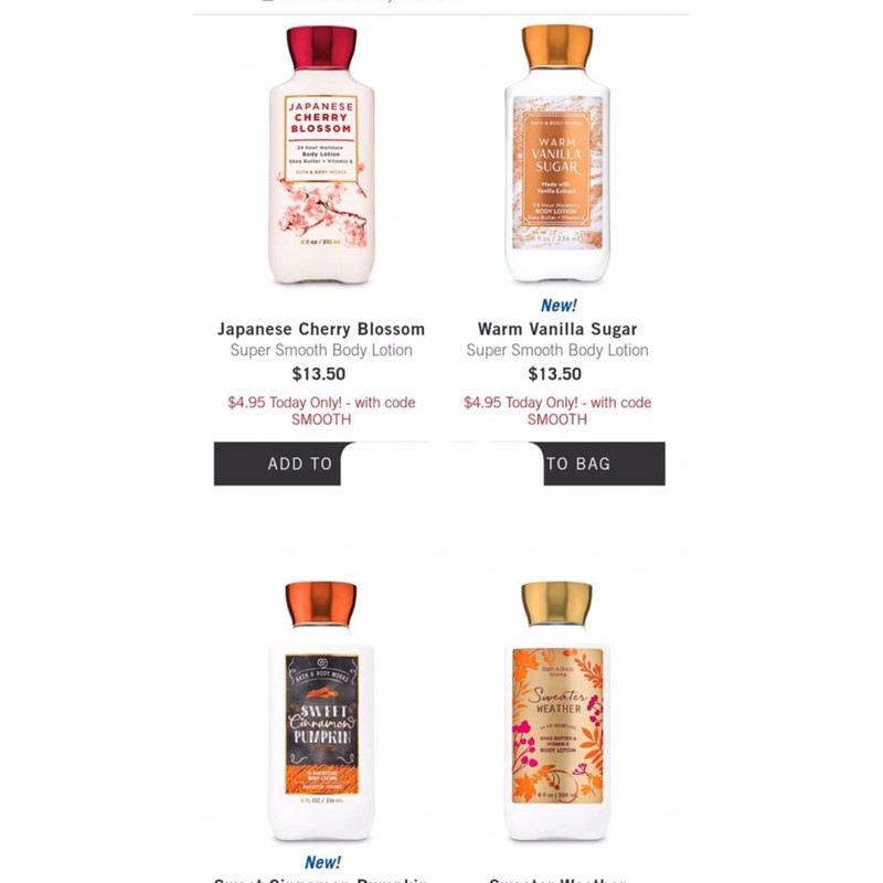 [BILL US] Dưỡng Thể Bath &amp; Body Works