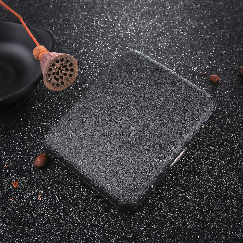 Vonl black matte cigarette for case metal clamshell cigarette box for creative cigare