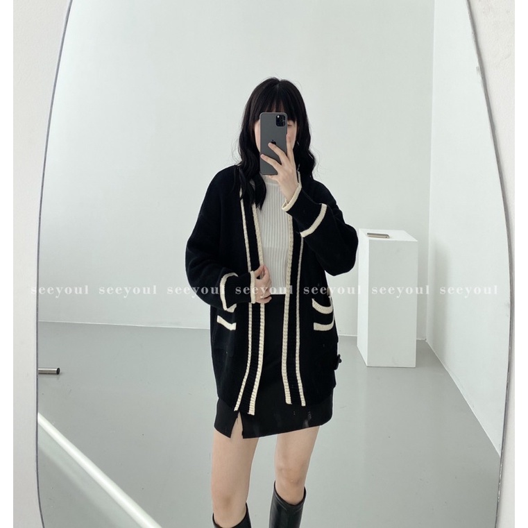Áo cardigan len viền chất dày freesize korea (HÌNH THẬT SHOP CHỤP)