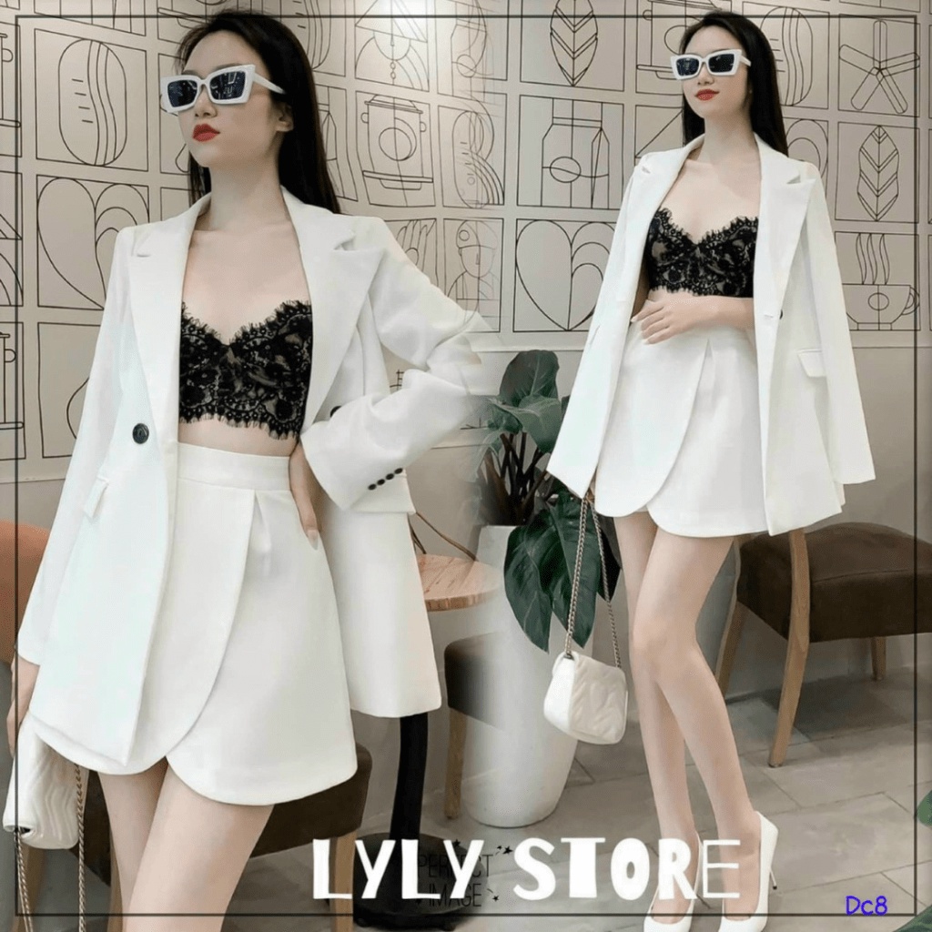 SÉT FORD ÁO BLASER TAY DÀI PHỐI VÁY NGẮN LỆCH TÀ CÙNG MÀU ( KHÔNG KÈM BARA ) CỰC CHẤT UP