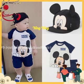 SBT120 - BỘ ĐÙI BÉ TRAI ÁO TRẮNG TAY THAN MICKEY MOUSE
