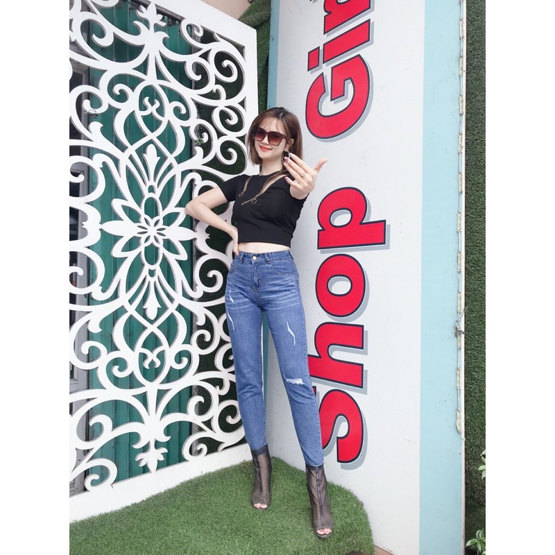 Quần jeans rách cạp cao mềm- dãn [HOT NHẤT] chất siêu xịn