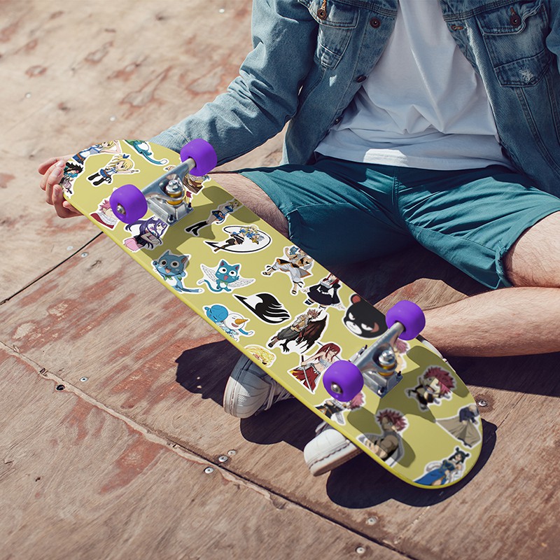 Bộ 50 miếng dán trang trí chống nước hình anime Fairy Tail