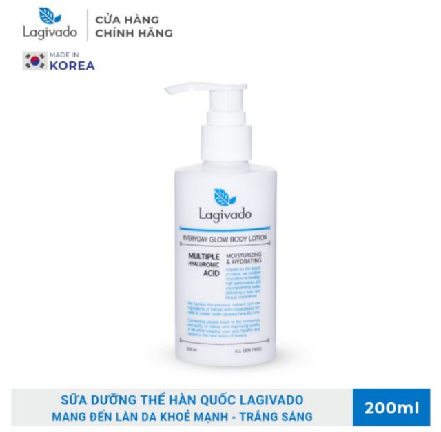 Sữa Dưỡng Thể Dưỡng Ẩm Trắng Sáng Hàn Quốc Lagivado Everyday Glow Body Lotion 200 ml