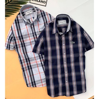 [ẢNH THẬT] [XẢ KHO] Áo sơ mi kẻ Lacoste chất cotton