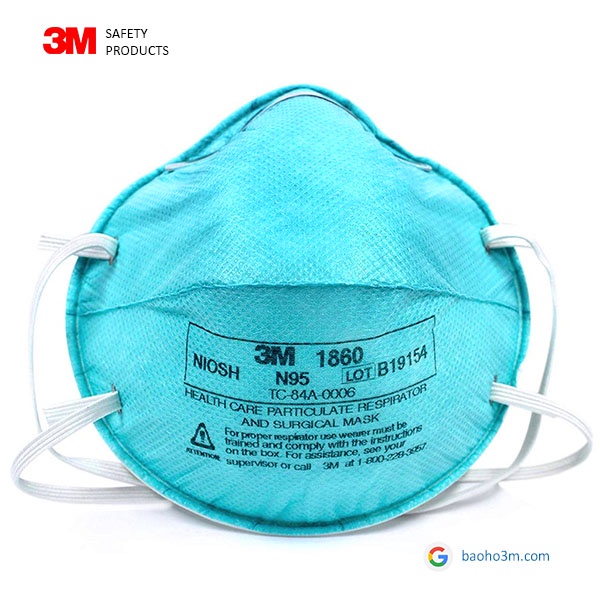 Khẩu trang 3M 1860 tiêu chuẩn N95 Singapore [Lẻ]-khẩu trang chống dịch, chống bụi mịn PM2.5 dùng cho nhân viên y tế | BigBuy360 - bigbuy360.vn