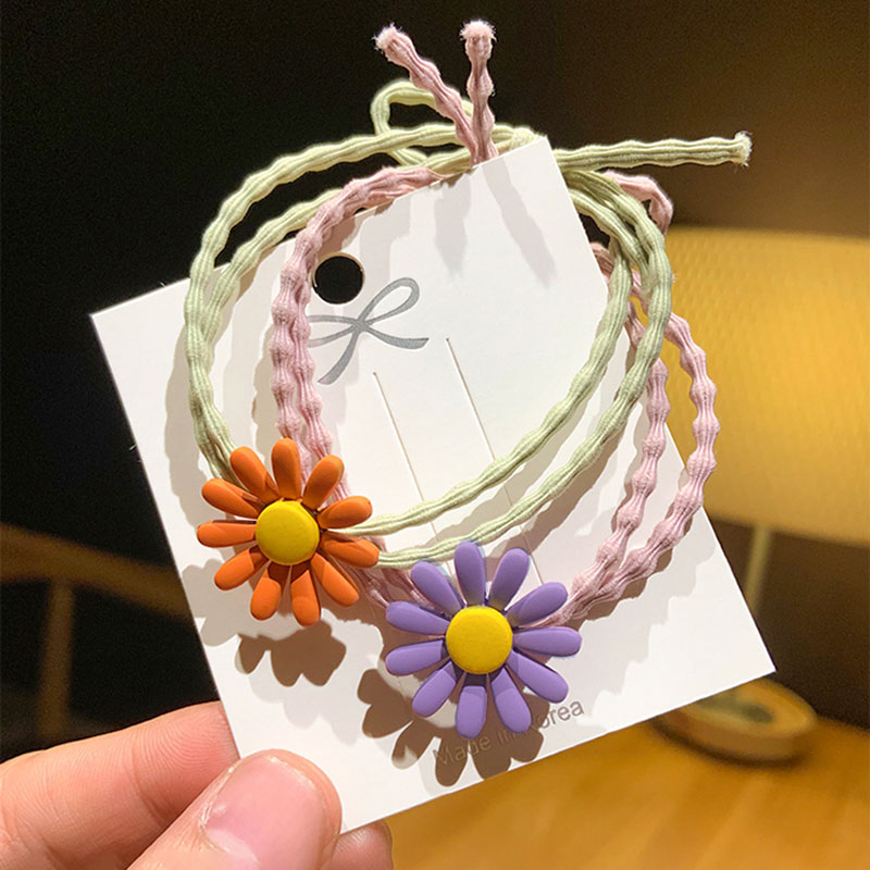 Dây cột tóc họa tiết hoa cúc nhỏ xinh xắn dễ thương