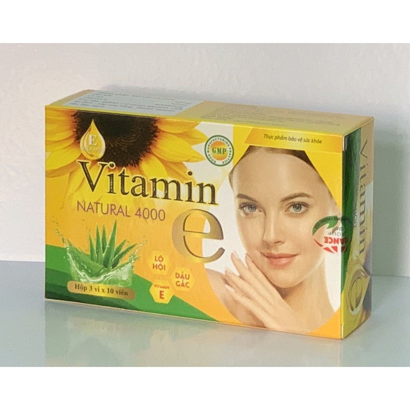 VITAMIM E Natural 4000 - Hộp 30 Viên - Chống Oxy Hóa, Hạn Chế Lão Hóa, Khô Da, Làm Đẹp Da