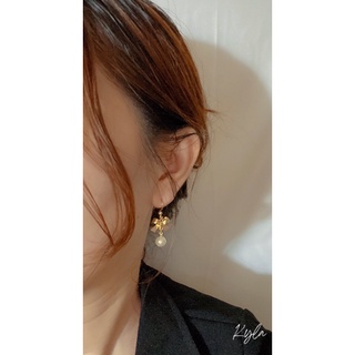 Bông tai nơ ngọc trai