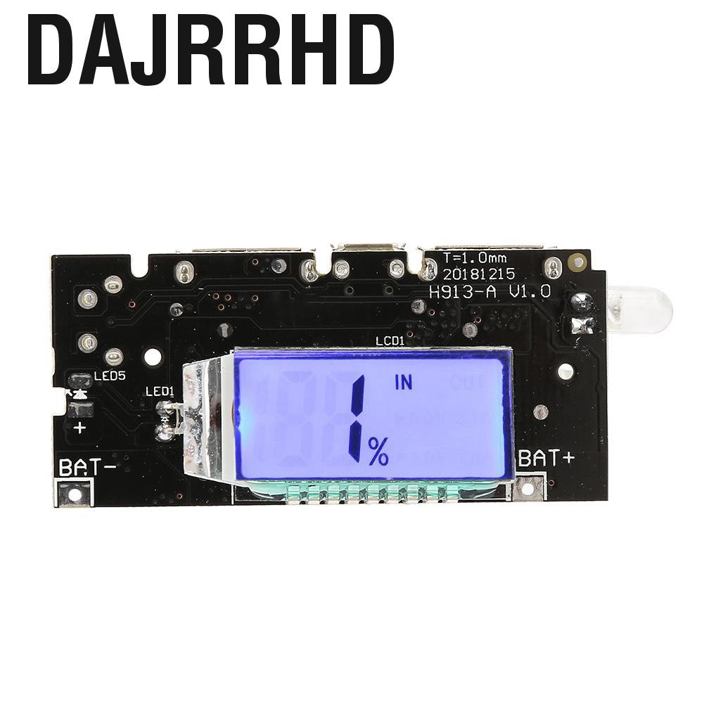 Dajrrhd Dual USB 5V 1A/2.1A LCD Power Bank 18650 Lithium Battery Charger DIY Module