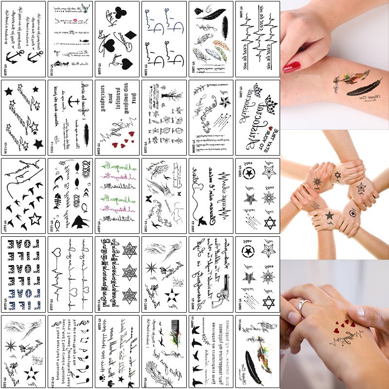 Set ,bộ,gói 30 miếng dán hình xăm nước 15 ngày dán tatoo xăm tạm thời mini tattoo đẹp