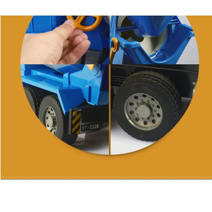 Mô Hình Xe Trộn Bê Tông Cao Cấp Có Thùng Xoay Tay E228