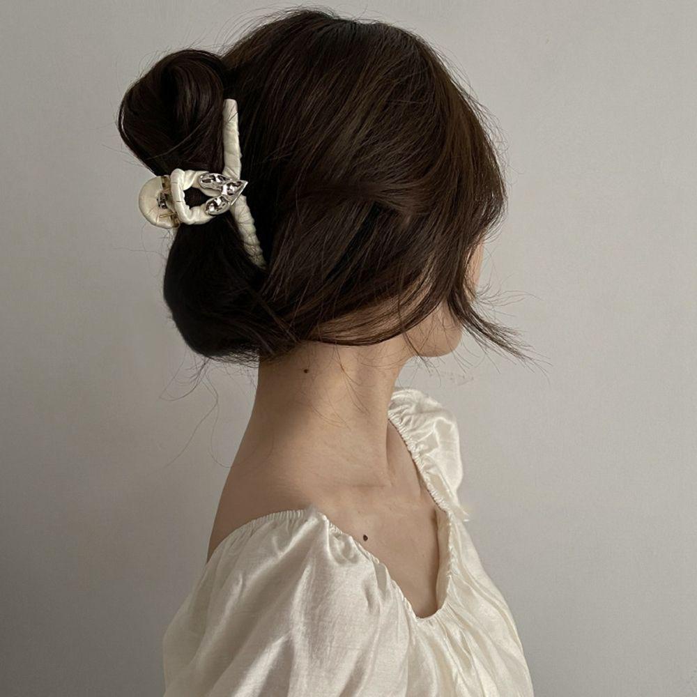 Kẹp Tóc Càng Cua 15H Bằng Vải Họa Tiết Hình Học Đơn Giản Thời Trang Thu Đông Cho Nữ