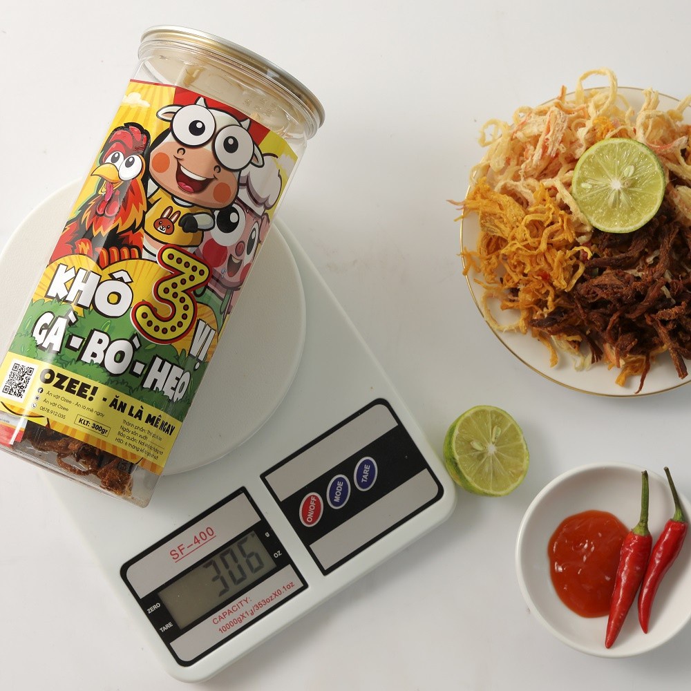Khô gà mix khô heo, khô mực hộp 300g mix 3 vị | BigBuy360 - bigbuy360.vn