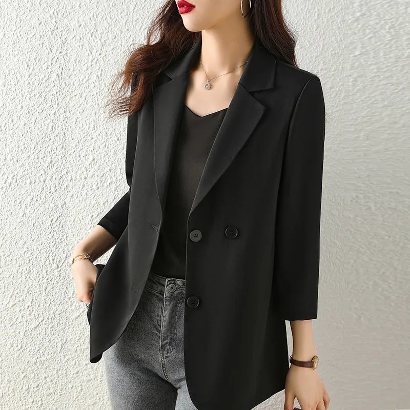 > Áo Khoác Vest Chất Liệu Chiffon Mỏng Màu Xanh Dương / Xanh Dương Thời Trang Xuân Thu Cao Cấp Cho Nữ