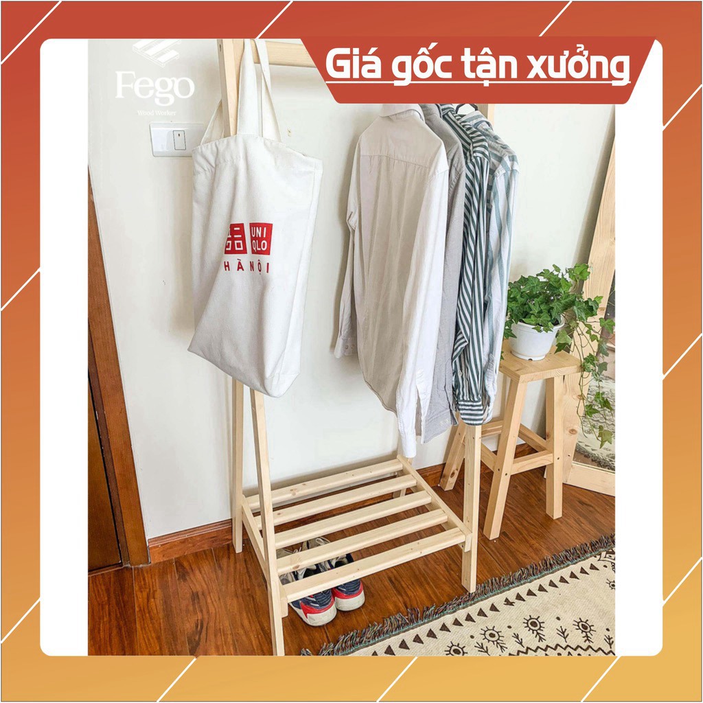 Kệ Gỗ Phòng Ngủ/ Giá Treo Đồ Chữ A mini / Tủ quần áo kèm ngăn để giày decor