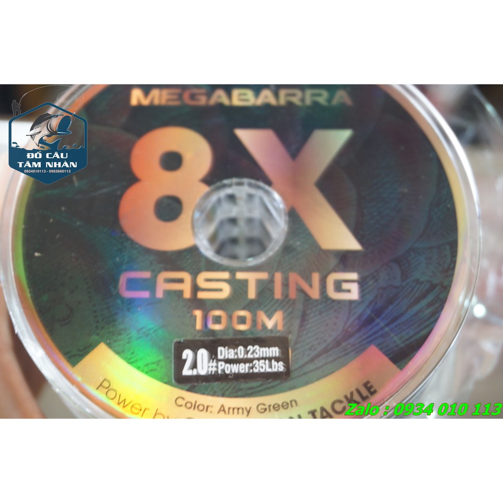 Dây PE Megabara casting 8X 100m - màu xanh rêu