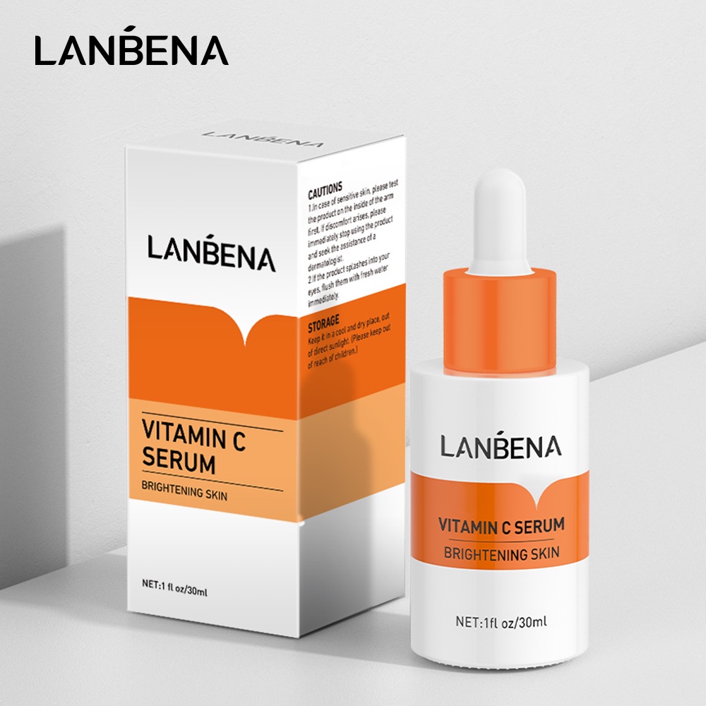 LANBENA Vitamin C Serum Dưỡng Ẩm Làm Trắng Da Loại Bỏ Vết Đốm Sáng Da Chăm Sóc Da Mặt 30ml