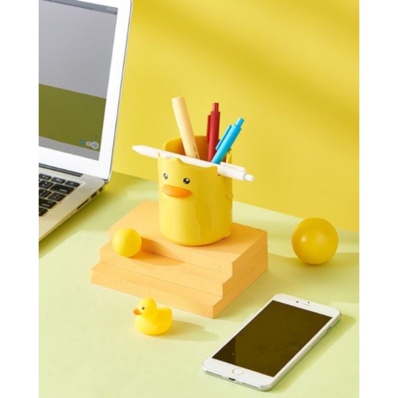Ống đựng bút hình vịt vàng tiện lợi siêu cute