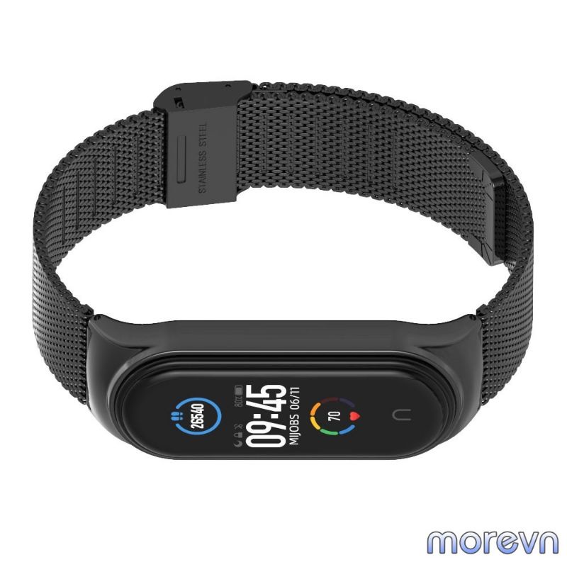 Dây đeo kim loại mắt lưới CS Mi band 4, mi band 3 Mijobs - dây đeo thay thế miband 4, miband 3 viền cong CS